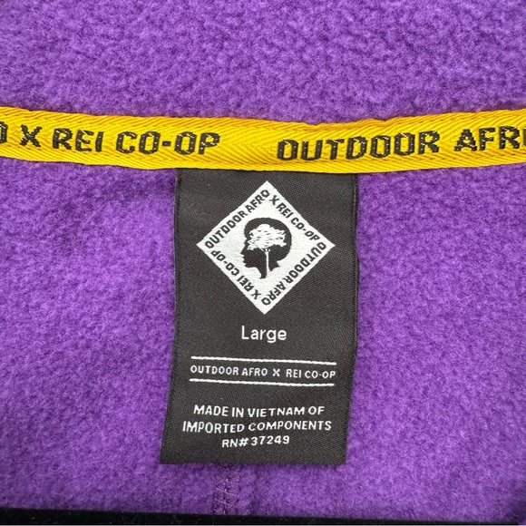 Outdoor Afro x REI Co-Op Sweater Women's Large Purple Fleece Outdoor Athleisure - Picture 8 of 12